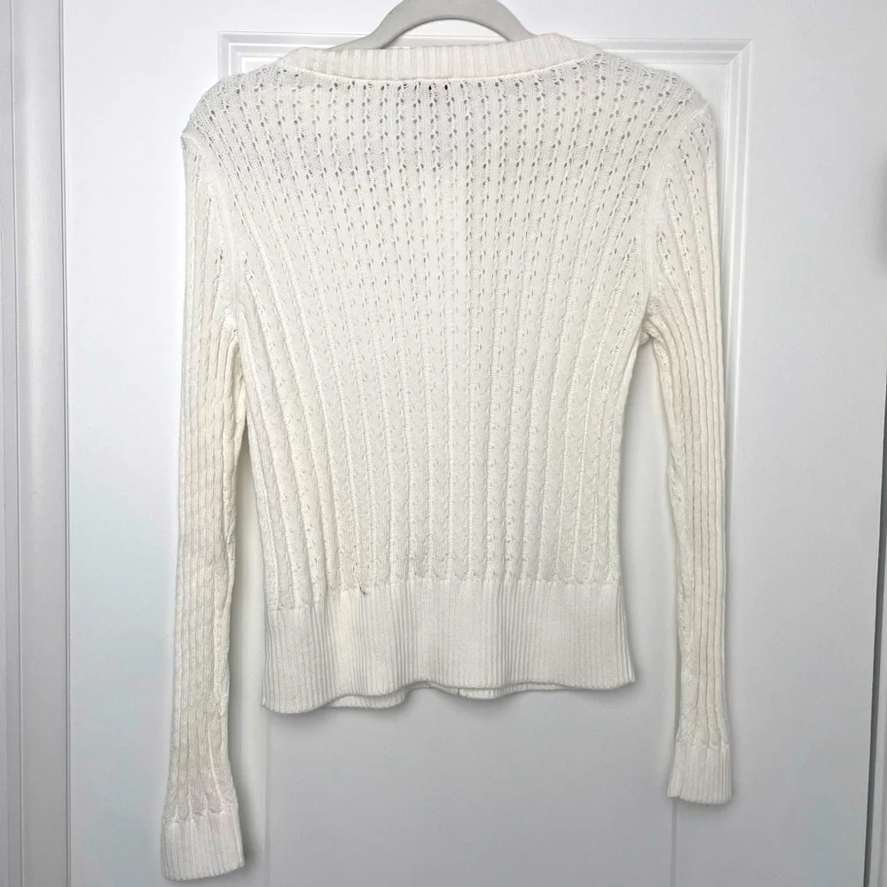 TALBOTS- TEXTURED CREWNECK CARDIGAN - Picture 6 of 6